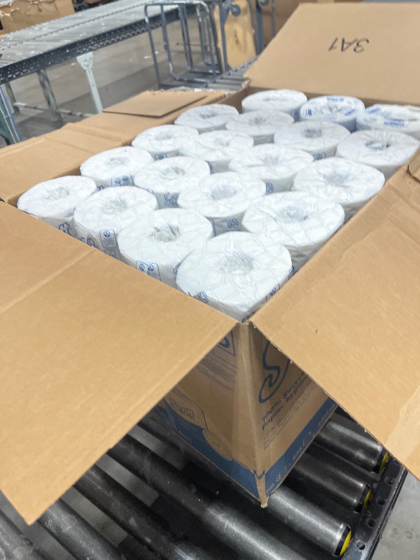 Photo 1 of Scott Professional 100% Recycled Fiber Standard Roll Bulk Toilet Paper (13217), 2-Ply, Elevated Design, White, Individually Wrapped (80 Rolls of 473 Sheets, 37,840 Sheet Total)