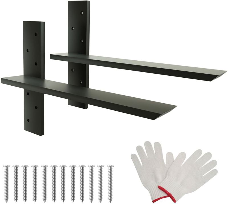 Photo 1 of Countertop Support Brackets 2 Pack, 20" Floating Countertop Wall Bracket, Metal Heavy Duty T Shelf Brackets for Cabinets, Granite, Dishwasher, Bench Seats Vanities
