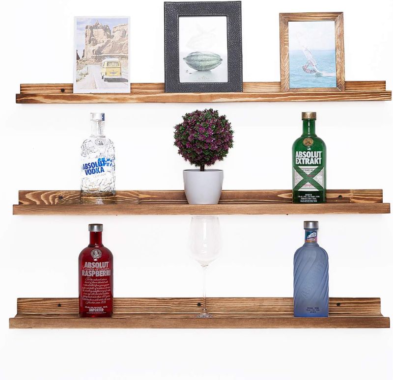 Photo 1 of AZSKY Large Floating Shelves 36 Inch Wood Wall Mounted Set of 3 Floating Bookshelf Long Wooden Picture Ledge Shelf for Home Decoration
