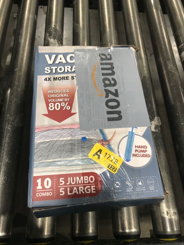 Photo 1 of 10 Pack Vacuum Storage Bags with Pump, 5 Jumbo and 5 Large Space Saver Vacuum Storage Bags, Vacuum Seal Bags for Clothing, Comfoters, Pillows, Blanket, Bedding