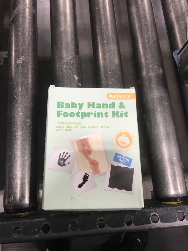 Photo 1 of Nabance Inkless Baby Hand and Footprint Kit, Safe No Mess Ink Pad for Baby Hand and Footprints, 2 Inkless Print Pads with 2 Photo Frames, 4 Imprint Cards, Clean Touch Ink Pad for Baby Family Keepsake