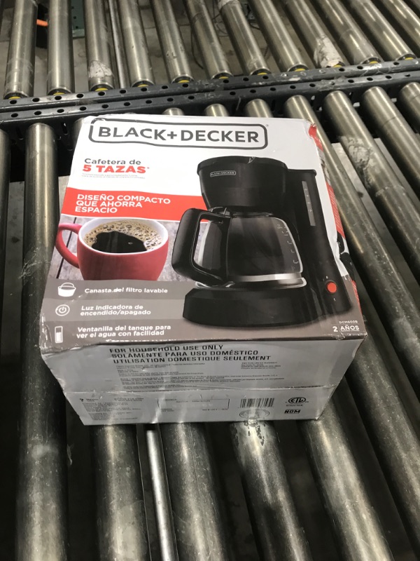 Photo 1 of BLACK+DECKER 5-Cup Coffeemaker, Black, DCM600B