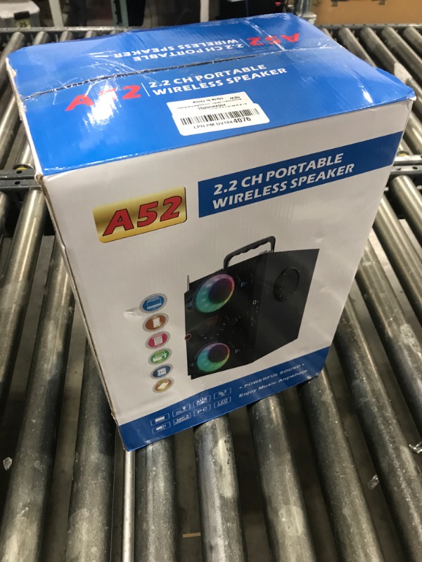 Photo 1 of Bluetooth Speakers, 60W Portable Wireless Loud Outdoor Home Party Bluetooth Speaker with Subwoofer, FM Radio, LED Colorful Lights, Microphone, Remote and Big Powerful Stereo Deep Bass Sound Boombox