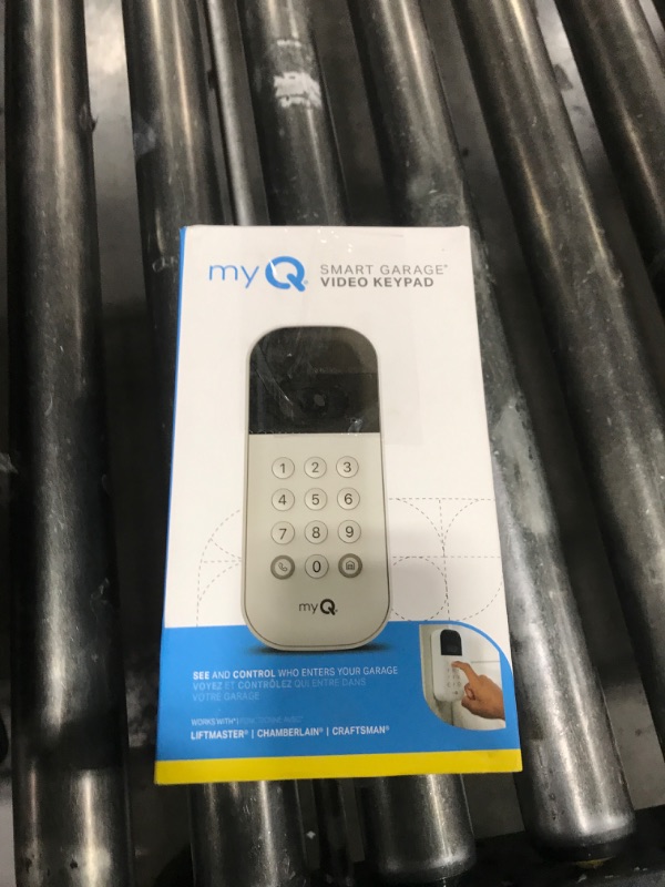 Photo 1 of myQ Smart Garage Door Video Keypad with Wide-Angle Camera,Customizable PIN Codes,and Smartphone Control–Take Charge of Your Garage Access Works with Chamberlain, LiftMaster and Craftsman openers,White