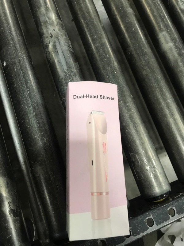 Photo 1 of Women Bikini Trimmer, Dual-Head Hair Trimmer for Women,2-in-1 Bikini Shaver with Ceramic Blade Heads & Type-C Charging Port, Electric Razors for Women Pubic Hair,Underarms,Legs,Arms,Face (Light Pink)