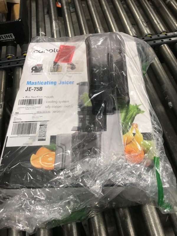 Photo 1 of Cold Press Juicer, 5.8" Wide Feed Chute Juice Extractor Machine with 400W, High Juice Yield, Slow Masticating Juicer for Whole Vegetables & Fruits, Metallic Silver