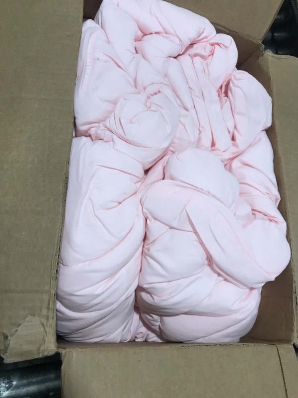 Photo 1 of Houseri Pink Floral Comforter Set Queen Sunflower Light Pink Comfy Fluffy Quilted Comforters Queen Size Baby Pink Kids Girls Bedding Sets Soft Queen