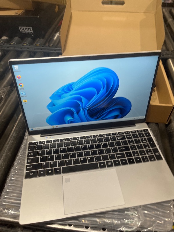 Photo 1 of VGKE 15.6" Laptop Computer, Full HD 1920 * 1080p Laptop with Backlit Keyboard, Celeron Quad-Core J4125 Processor, 12GB DDR4 RAM 256GB SSD, Webcam, Fingerprint Reader, Silver