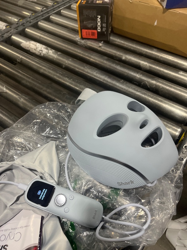 Photo 1 of Shark CryoGlow LED Face Mask (FSA/HSA Eligible*) with Under-Eye Cooling, Anti-Ageing & Blemish Repair, Red & Blue LED, Infrared Light Therapy, USB-C, Remote Control, Storage Bag, Blue Frost, FW312