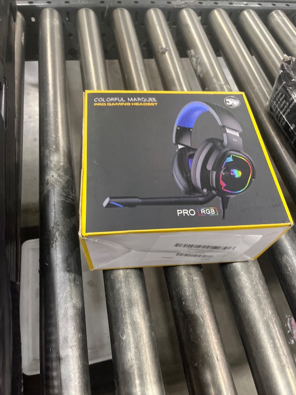 Photo 1 of Jimonyer Gaming Headset for PC/PS4/PS5/Xbox One/Switch, Stereo Surround Sound Gaming Headphones with Noise Canceling Flexible Mic, Computer Headset with 3.5mm Jack & RGB Light(Blue)