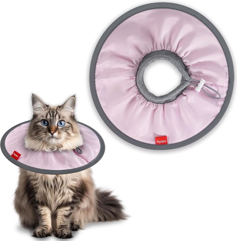 Photo 1 of Agape Soft Cat Cone, Comfy Collar to Stop Licking & Scratching, Lightweight Recovery Collar for Cats After Surgery, Adjustable Elizabethan Collar for Neuter Recovery, Waterproof Neck Cones for Cats