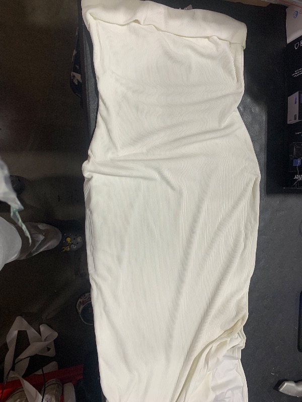 Photo 1 of White strapless dress with split on left side- Brand PrettyGarden SIZE: M
