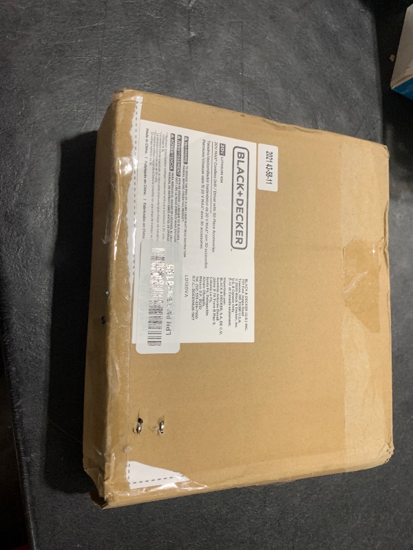 Photo 1 of BLACK+DECKER 20V MAX POWERECONNECT Cordless Drill/Driver + 30 Piece Bits and Drivers Kit (LD120VA)