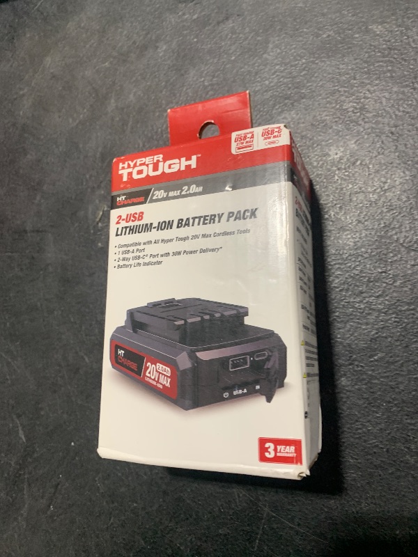 Photo 1 of Hyper Tough HT Charge 20-Volt 2.0-Amp Lithium-ion Power Tool Battery, AQ90051G