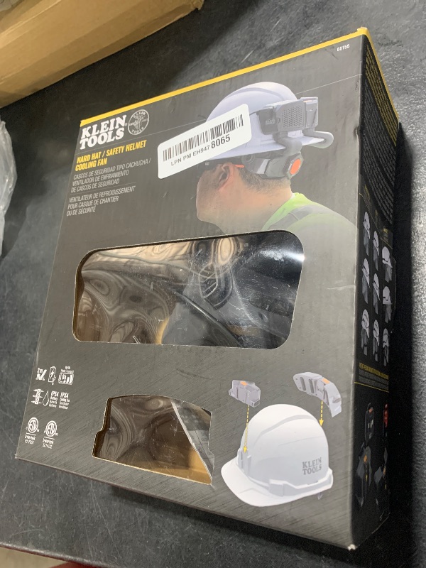 Photo 1 of Klein Tools 60155 Portable Cooling Fan for Hard Hats and Safety Helmets, Powered by USB Rechargeable Battery to Cool Head, Neck, and Face