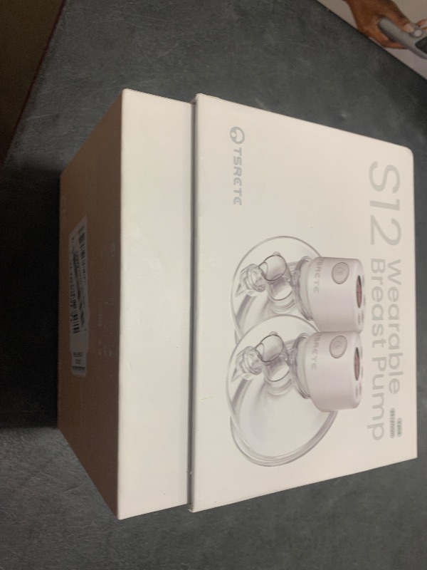 Photo 1 of TSRETE Double Wearable Breast Pump, Electric Hands-Free Breast Pumps with 2 Modes, 9 Levels, LCD Display, Memory Function Rechargeable Milk Extractor-24mm Flange, Pink