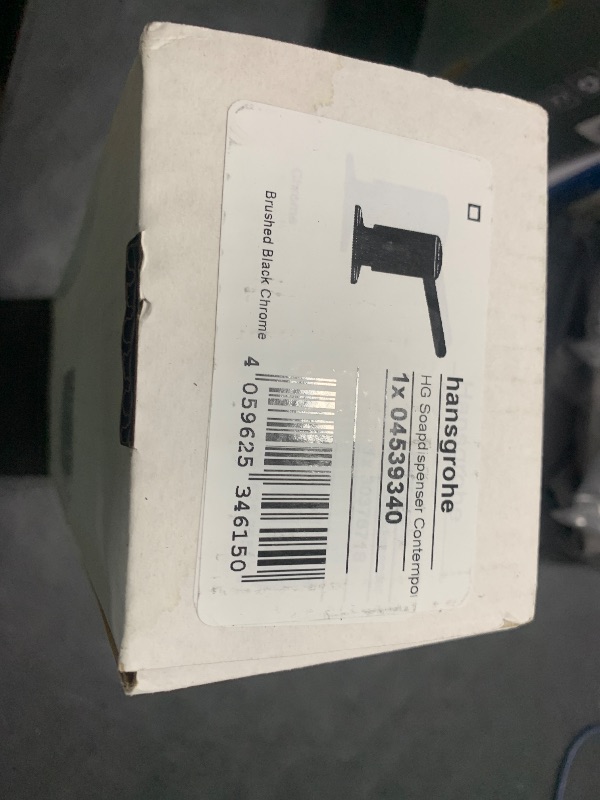 Photo 1 of hansgrohe Bath and Kitchen Sink Soap Dispenser, Contemporary Modern in Brushed Black Chrome, 04539340