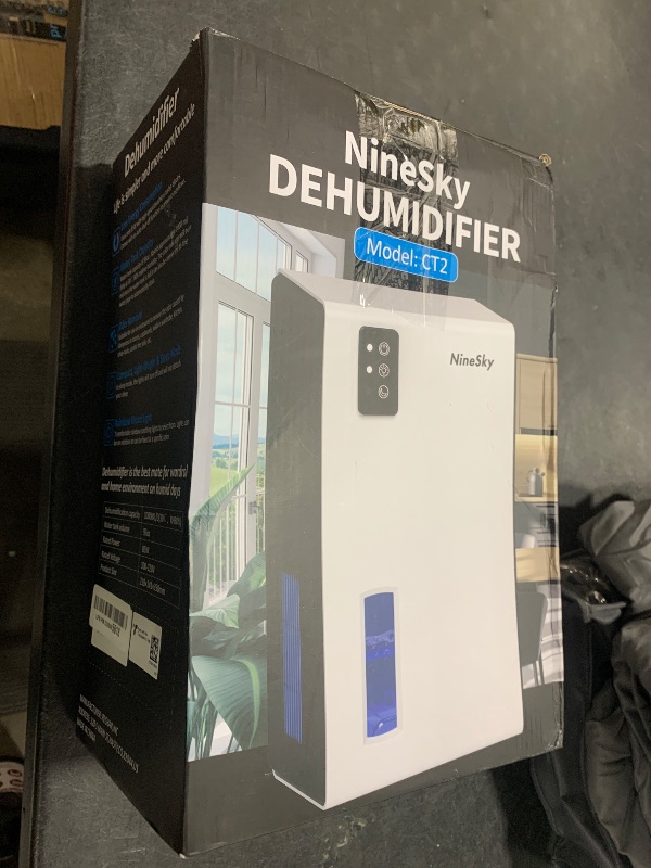 Photo 1 of NineSky Dehumidifier for Home, 95 OZ Water Tank, (1000 sq.ft) Dehumidifiers for Bathroom Bedroom Basement with Auto Shut Off,7 Colors LED Light(White)