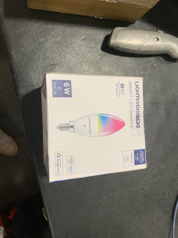 Photo 1 of Lightinginside Candelabra Smart Light Bulbs 60W Equivalent, 500LM 6W E12 LED Bulb Compatible with Alexa/Google Home, RGBCW Candle Bulb for Chandelier, No Hub Required, 2.4G WiFi Only, ETL Listed, 6PCS