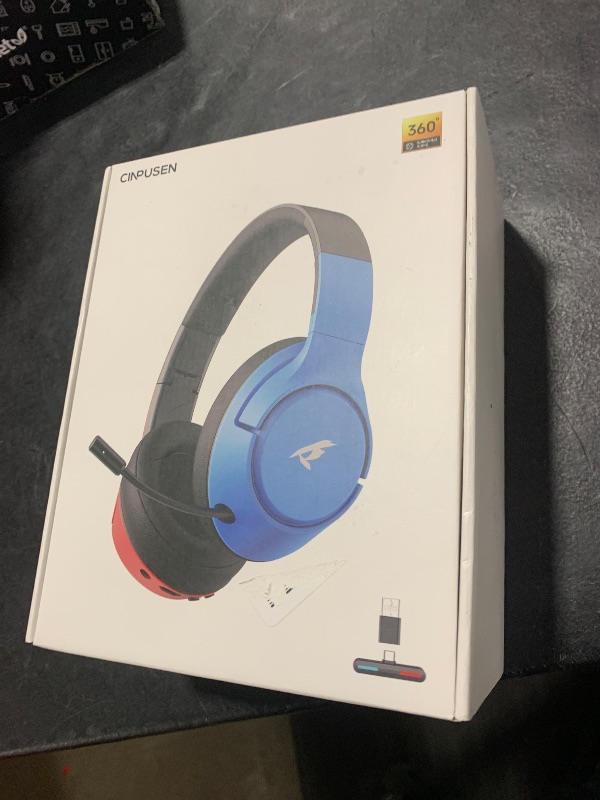 Photo 1 of CG-01 2.4Ghz Wireless Gaming Headset for Nintendo Switch?OLED?Lite, Bluetooth 5.4 Gaming Headphones with Noise Cancelling Microphone, 40Hr Battery, USB & Type-C Connector for PS5, PS4, PC, Laptop, Mac
