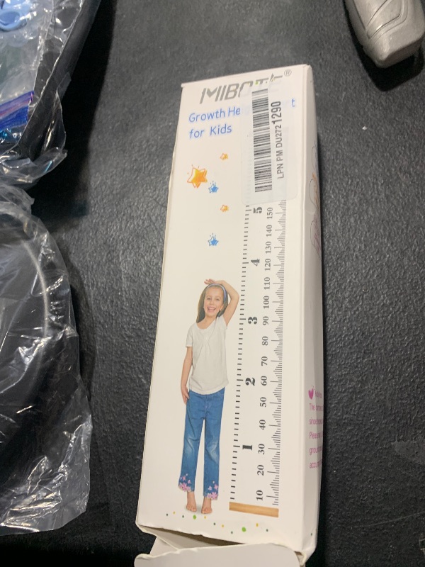 Photo 1 of Mibote Baby Growth Height Chart Handing Ruler Wall Decor for Kids, Canvas Removable Height Growth Chart 79" x 7.9" (Black & White)