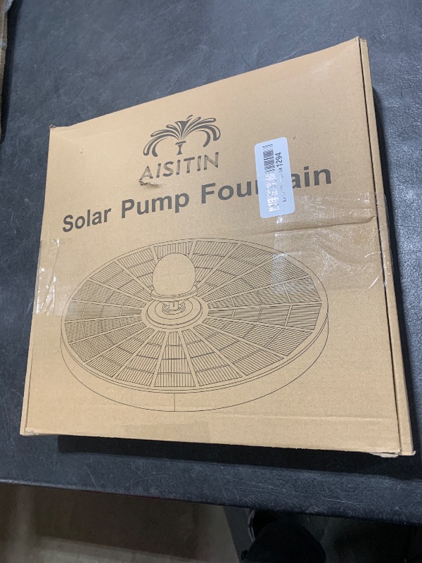 Photo 1 of AISITIN 9W Solar Fountain Pump with 6600mAh Rechargeable Battery & 14 Nozzles, Remote Control Solar Water Fountain Pump with Colorful LED Light and Charging Cable for Garden, Bird Bath and Outdoor