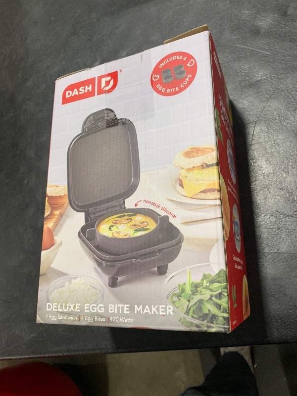 Photo 1 of DASH Deluxe Sous Vide Style Egg Bite Maker with Silicone Molds for Breakfast Sandwiches, Healthy Snacks or Desserts, Keto & Paleo Friendly, (1 large, 4 mini) - Black