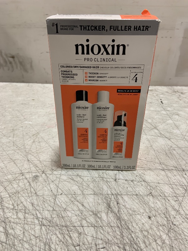 Photo 1 of Nioxin Scalp + Hair Thickening System 4 |For Colored or Damaged Hair with Progressed Thinning| With Niacinamide and Biotin | Full Size| 3 Month Supply