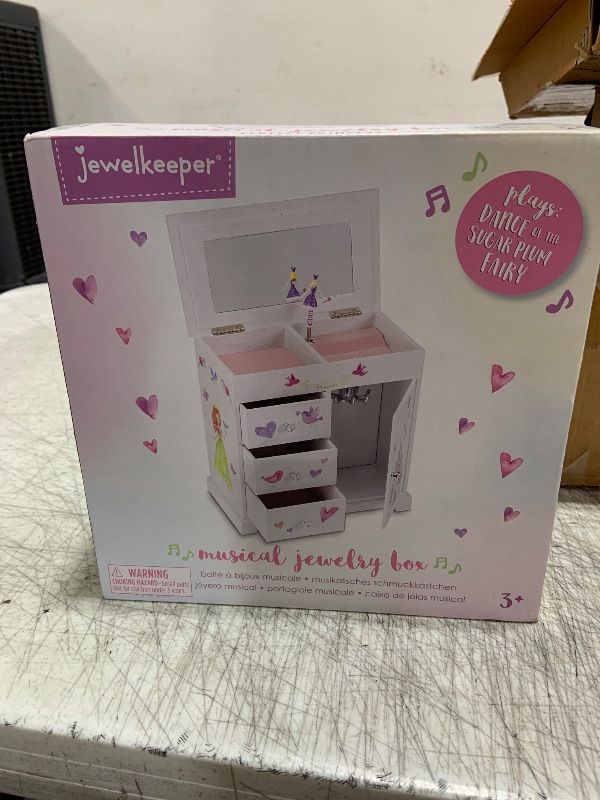 Photo 1 of Jewelkeeper Jewelry Box for Girls with 3 Drawers - Musical Princess Jewelry Box with Spinning Doll and Dance of the Sugar Plum Fairy Tune - Appreciated Gifts for Kids - 9.5 x 7.75 x 9.5 Inches