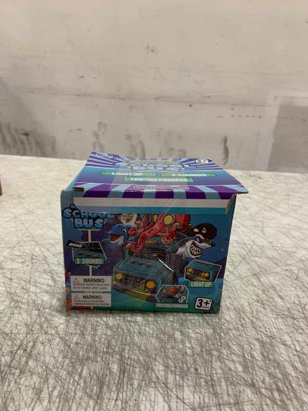 Photo 1 of DINOBROS Ocean Animal School Bus Toy with Light and Sound – Friction-Powered Kids’ Playset Featuring Shark, Dolphin, Octopus, Penguin, and Whale Figures – Interactive Gift for Boys and Girls Ages 3+