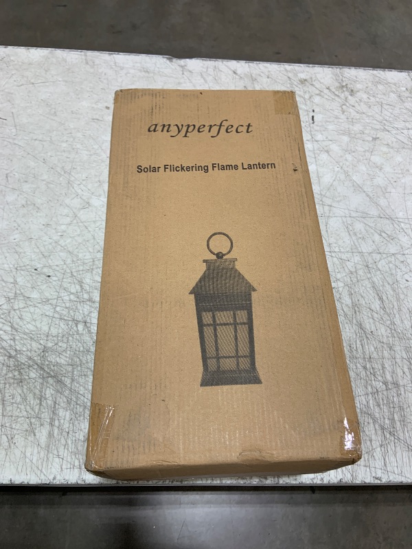 Photo 1 of 18" Glass Solar Lanterns Outdoor Waterproof, Large Solar Flickering Flame Lantern, Outdoor Lantern Decorative Metal Garden Light for Patio Garden Backyard Outside Tabletop Decor(Vintage Copper)