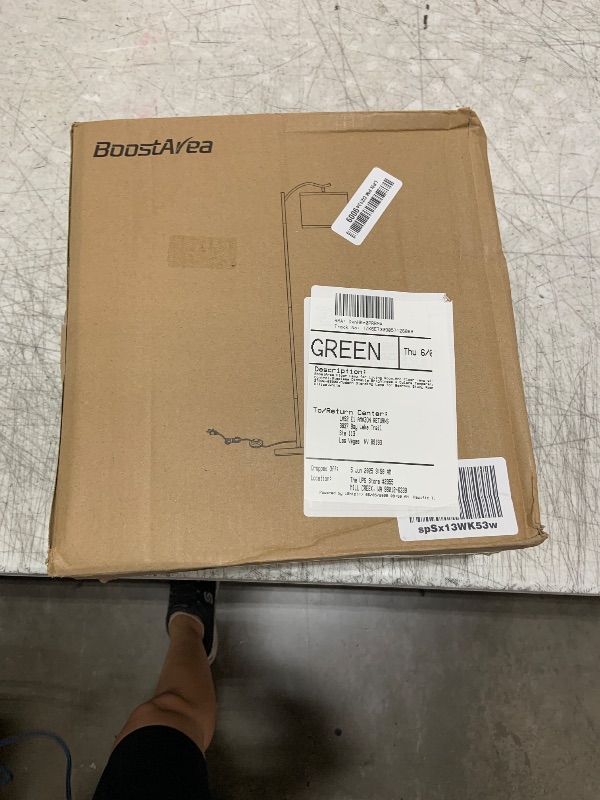 Photo 1 of BoostArea Floor Lamp for Living Room,Arc Floor Lamp with Remote Control,Stepless Dimmable Brightness & Colors Temperature 2700k-6500k,Modern Standing Lamp for Bedroom Study Room Office,White