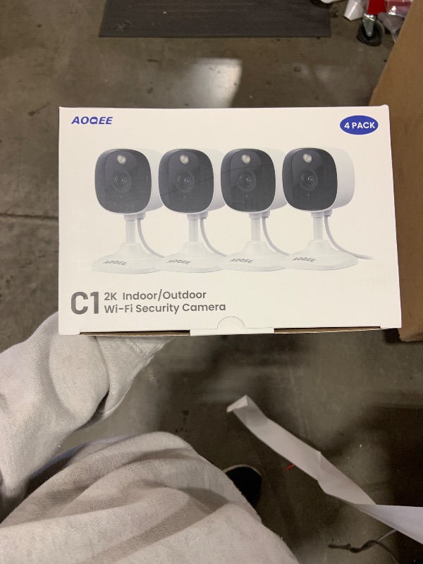 Photo 1 of AOQEE 2K Home Security Cameras- Outdoor/Indoor Cameras for Baby/Nanny/Dog, 2.4Ghz WiFi Camera with 2-Way Talk, 24/7 SD Recordings, Color Night Vision, Siren, Works with Alexa/Google Home, C1-White-4P
