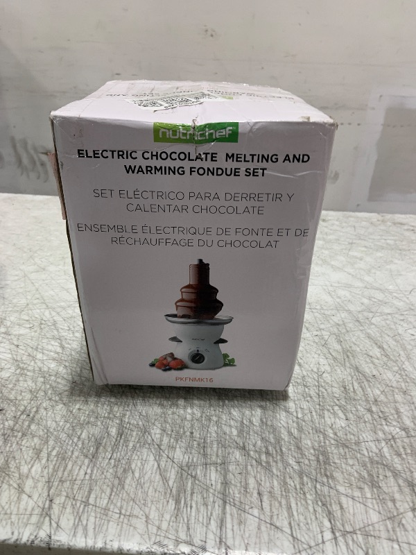 Photo 1 of NutriChef 3 Tier Chocolate Fondue Fountain - Electric Stainless Chocolate Dipping Warmer Machine - Warm & Melt Chocolate, Butter, Cheese, Caramel - Great for Parties, Events & Weddings - Pot Capacity 16 OZ