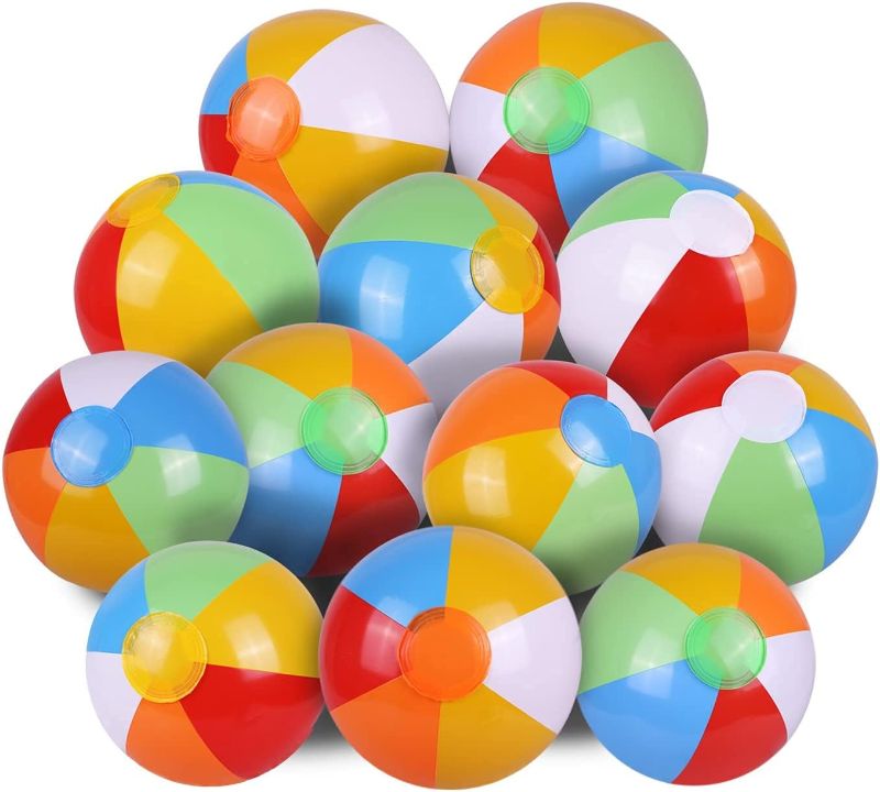 Photo 1 of Honoson 30 Packs 16 Inch Inflatable Globe Blow Up World Globe Beach Balls Inflatable PVC Earth Beach Ball for Summer Pool Playing School Teaching Party
