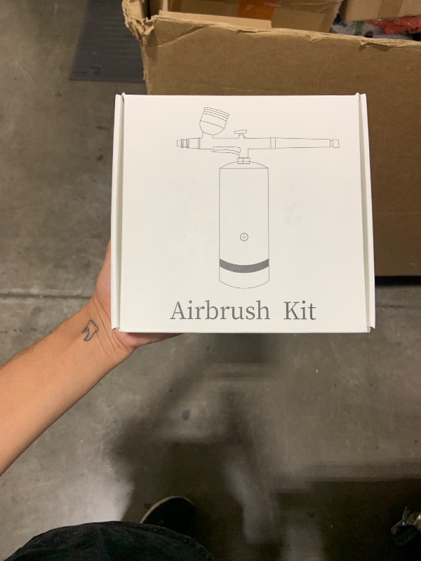 Photo 1 of Airbrush Kit with Compressor - 48PSI Rechargeable Cordless Non-Clogging High-Pressure Air Brush Set with 0.3mm Nozzle and Cleaning Brush Set for Nail Art, Makeup, Painting, Cake Decor