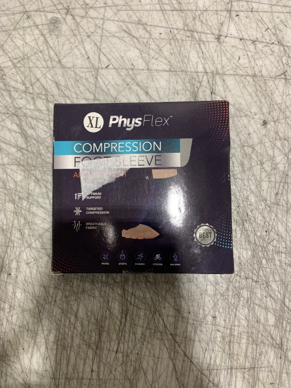 Photo 1 of PhysFlex Compression Socks for Plantar Fasciitis, Achilles Tendonitis Relief - (1 Pair) Ankle Compression Sleeve for Heel Spurs, Foot Swelling & Fatigue - Arch Support Brace for Everyday Use