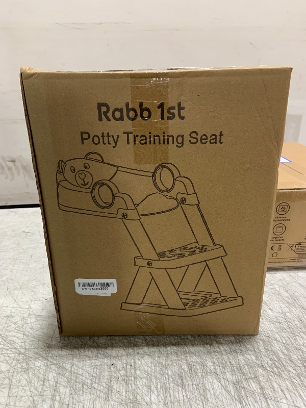Photo 1 of Rabb 1st Potty Training Seat, Upgrade Toddler Toilet Seat for Kids Boys Girls, 2 in 1 Potty Training Toilet for Kids, Splash Guard Anti-Slip Pad Step Stool?Brown?