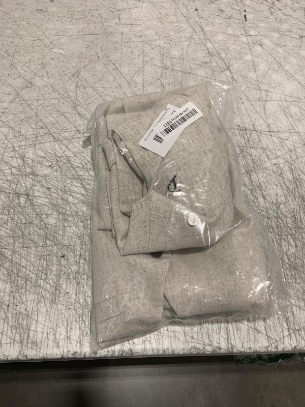 Photo 1 of Dsteng Mens Linen Suit Slim Fit 2 Piece Short Suits for Men Casual Summer Beach Wedding Suit Linen Beige Vest Shorts Set X-Large