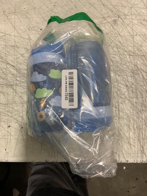 Photo 1 of Contigo Kids Water Bottle with Redesigned AUTOSPOUT Straw, 14oz., 2 Pack, Blue Poppy and Periwinkle & Blue Poppy with Periwinkle and Into the Clouds