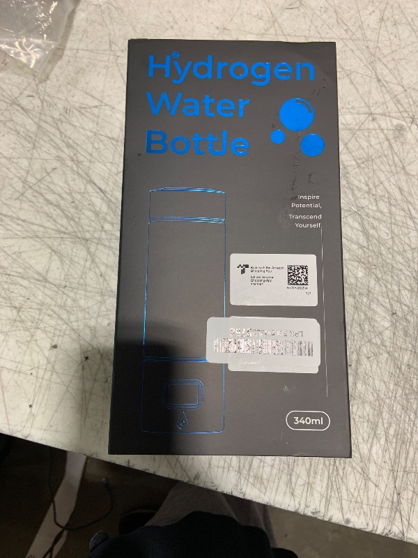 Photo 1 of Hydrogen Water Bottle - Portable, Rechargeable, LED Timer, Aluminum and Glass, 5000 PPB Hydrogen in 10 Minutes, 340ml Capacity, for Husband, Father & Family, for Travel, Sports, Home, Office(Grey)