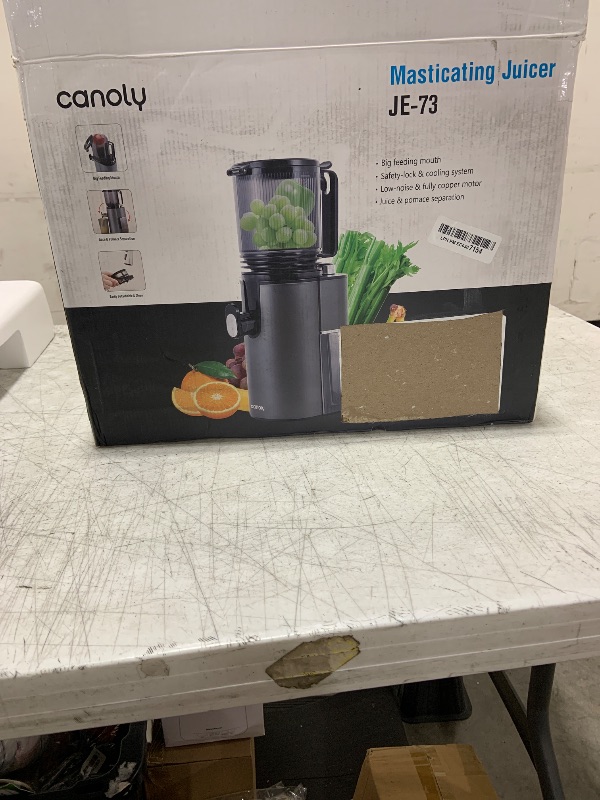 Photo 1 of Cold Press Juicer, 5.4" Wide Feed Chute Juicers with 350w Power Motor, Slow Masticating Juicer Machine with High Juice Yield for Whole Vegetables & Fruits, Easy to Clean, Black Gray