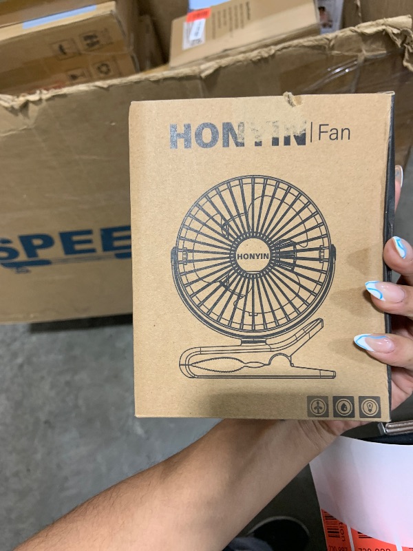 Photo 1 of HONYIN 720° Rotation Small Desk & Clip on Fan with Sturdy Clamp, 3 Speeds, Quiet Little Personal Cooling Fan by USB Plug In, for Bedroom Office Desktop Treadmill
