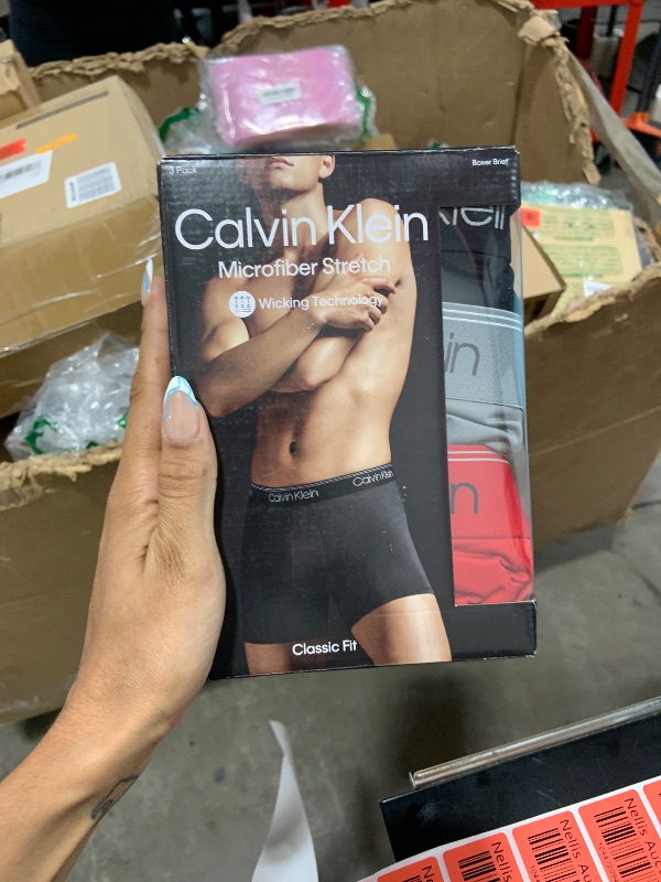 Photo 1 of Calvin Klein Men's Micro Stretch 3-Pack Boxer Brief, Black, RED, Convoy, M