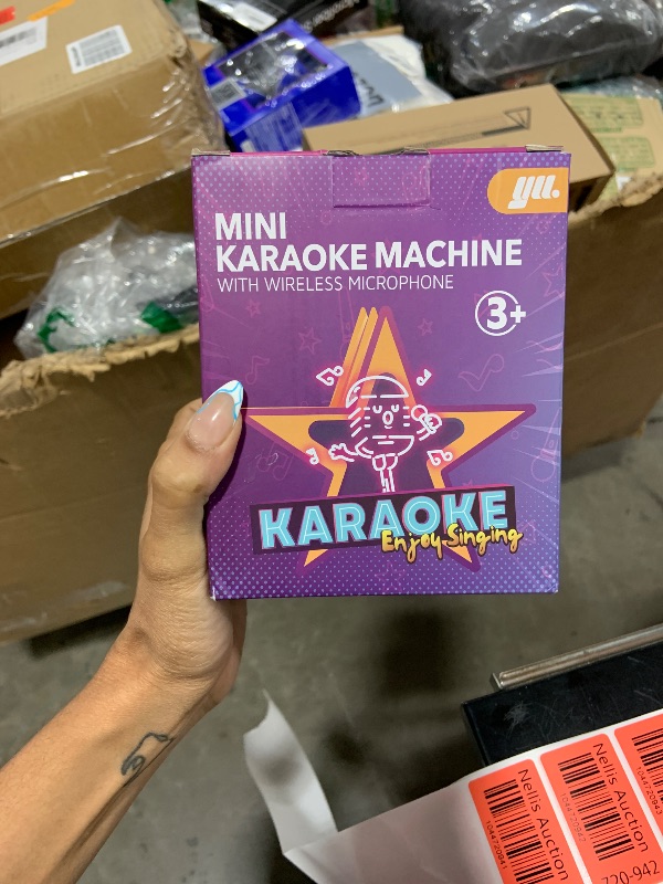 Photo 1 of YLL Mini Karaoke Machine with 2 Wireless Microphones, TOP Kids Gifts for Girls Ages 3, 4, 5, 6, 7, 8, 9,10,11,12 +Year Old, 4-12 Years Old Birthday Toy Gift for Girls Boys Party (Purple)