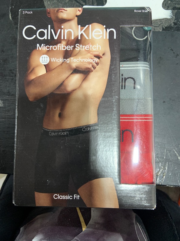 Photo 1 of Calvin Klein Men's Micro Stretch 3-Pack Boxer Brief, Black, RED, Convoy, M