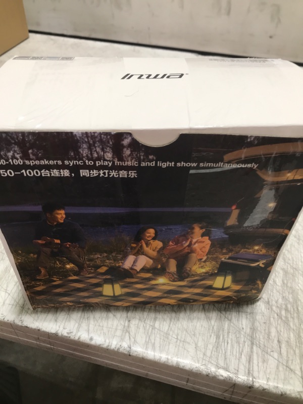 Photo 1 of INWA Outdoor Bluetooth Speakers, Wireless Speaker Sync Up to 100 Speakers, IPX5 Waterproof, Beat-Driven Light Show, Night Light, Seamlessly to Phone, TV Box, Projector, Echo Dot, for Patio, Yard, Pool