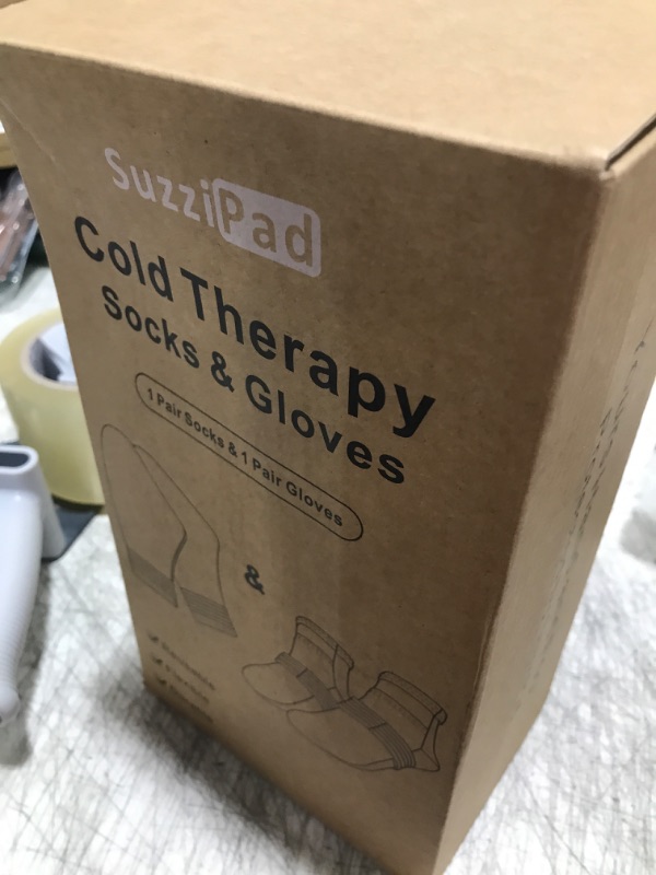 Photo 1 of SuzziPad Chemo Gloves and Socks for Chemotherapy, Cancer Comfort Items, Include 10 Ice Pack, Ideal for Soothing Hand and Foot Discomfort, L