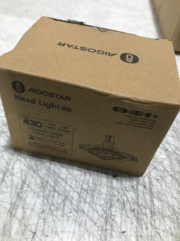 Photo 1 of Aigostar Rechargeable Headlamp 6500K 600Lumen Head Light,Waterproof Bright SOS Flashing Long-Lasting Outdoor Pivoting Head Lamp for Camping Hiking Running Fishing Cycling Miner Construction Emergency
