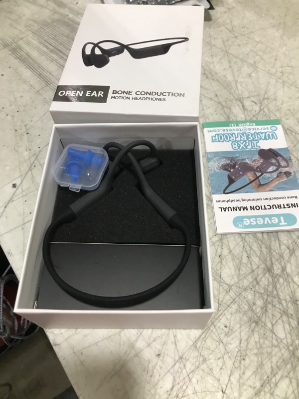 Photo 1 of Tevese Bone Conduction Headphones, IPX8 Waterproof Bluetooth 5.4 Open Ear Headphones with 32G MP3 Memory for Swimming, Running, Cycling - Swimming Headphones Underwater, Black